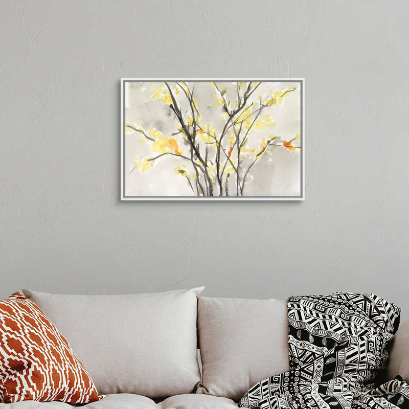 " Blissful Elegance II " by Samuel Dixon Painting Print, White Framed Canvas, 22" H x 32" W