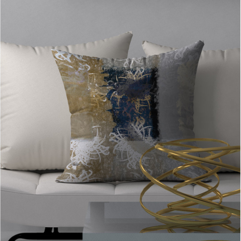 Abstract Reversible Throw Pillow, 18" x 18"