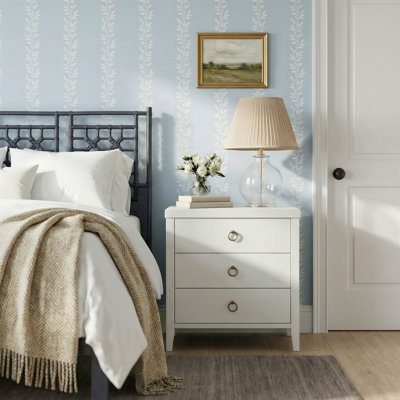 Dwaine Wood 3 Drawer Nightstand, 22"W, White