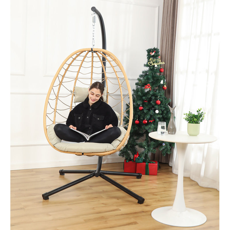 Balancelle de véranda avec support Abida, Jaune, Beige