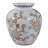 Decorative Ceramic Chinoiserie Flower Vase For Home Decor - Contemporary Tall Table Vase For Living Room Or Dining Room Decor - 10", White & Brown