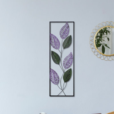 Hand-Painted Decorative Metal Wall Accessory, 35.4 x 12.6 inches | 100% Metal, Thickness: 0.06 inches | Easy Wall Mounting with Back Hook | Unique Color Variations for a Personalized Touch | Perfect for Home Décor
