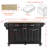 Kitchen Island With Rubber Wood Countertop, Kitchen Cart On 5 Wheels With Storage Cabinet-448747640