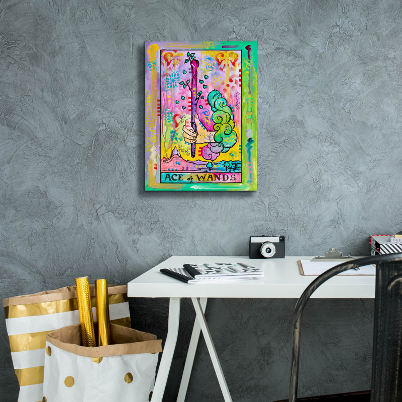 «Tarot - Ace Of Wands» par Dean Russo, art mural sur toile, H 16 po x l 12 po x P 0,75 po