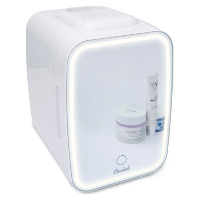 Cooluli Glow Beauty 4L Mini Fridge with Mirror LED (White)