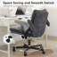 Chaise de bureau à pieds croisés avec accoudoirs rabattables et siège large, chaise de bureau ergonomique en tissu -1245010633