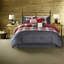 Ensembles de literie en polyester Cozy King, maison de ferme à chevrons rouge