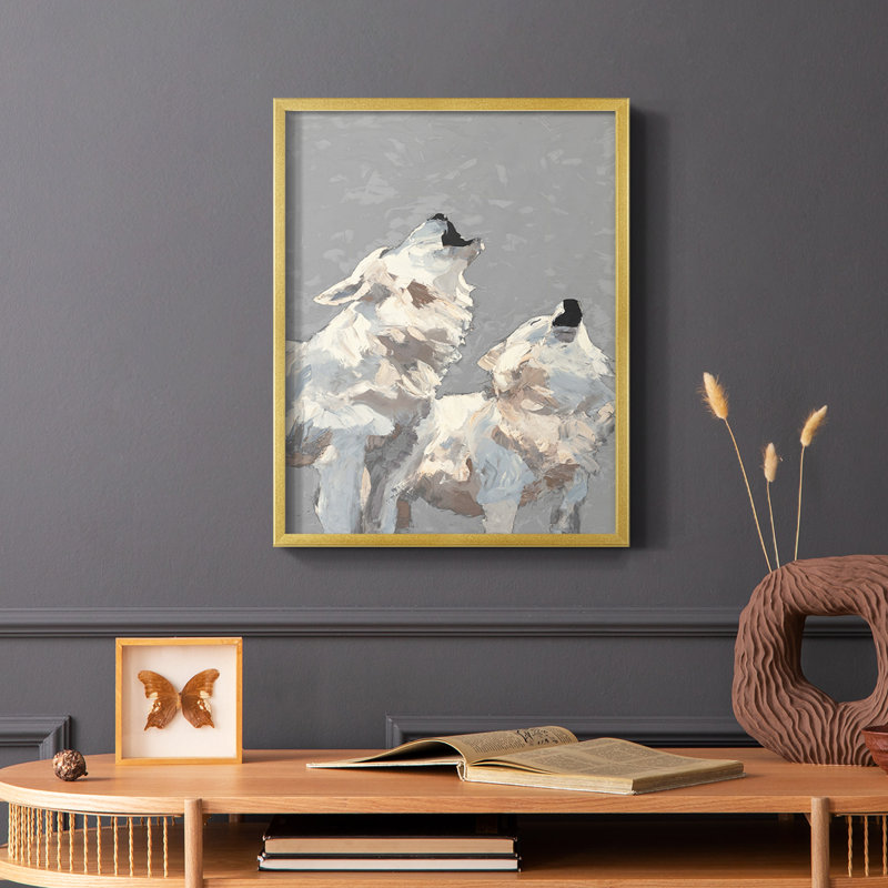 Midnight Wolves Framed Print - Solid Wood, 10" H x 8" W