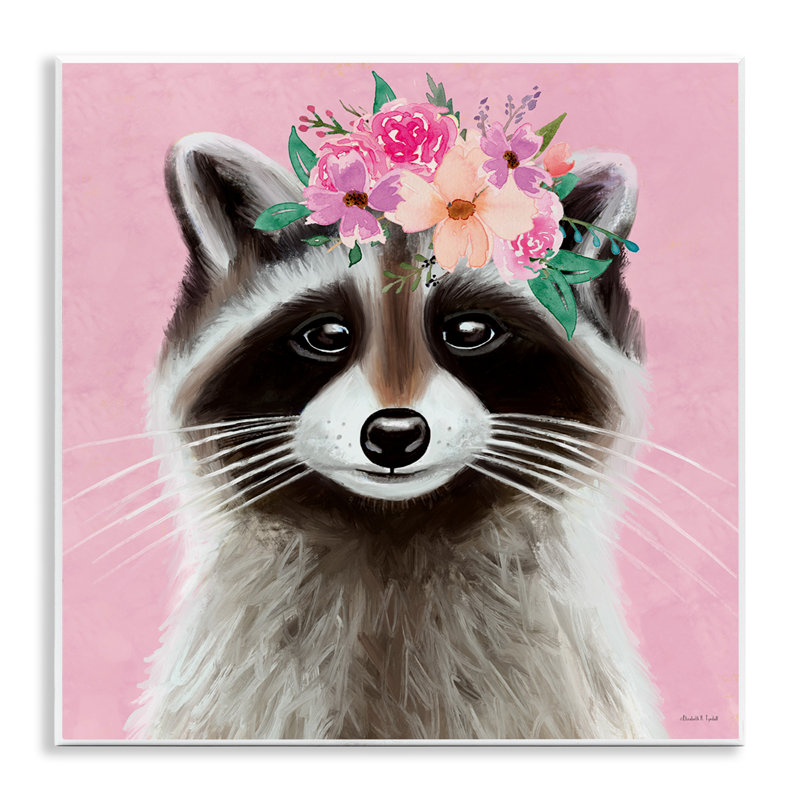 «Rose Florals Raccoon» par Elizabeth Tyndall