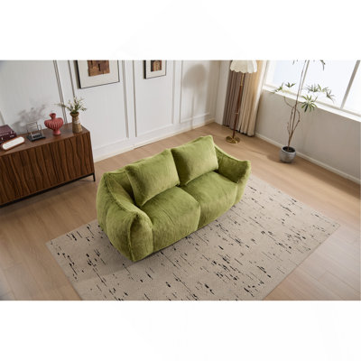 Fauteuil à billes pour adultes, fauteuil à billes moelleux ultra moelleux, méridienne surdimensionnée Chase à l'intérieur pour la chambre à coucher du salon, sans assemblage requis Fauteuil de lecture confortable avec coussins, vert
