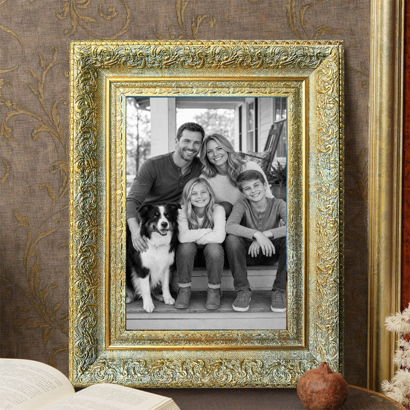 Cadre 3 pièces doré antique d'inspiration galerie 11 po x 14 po avec orientation portrait ou paysage, Antique Gold, 3