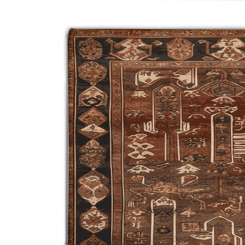 Tapis turc intérieur et extérieur brun, Rectangulaire 2 pi x 3 pi