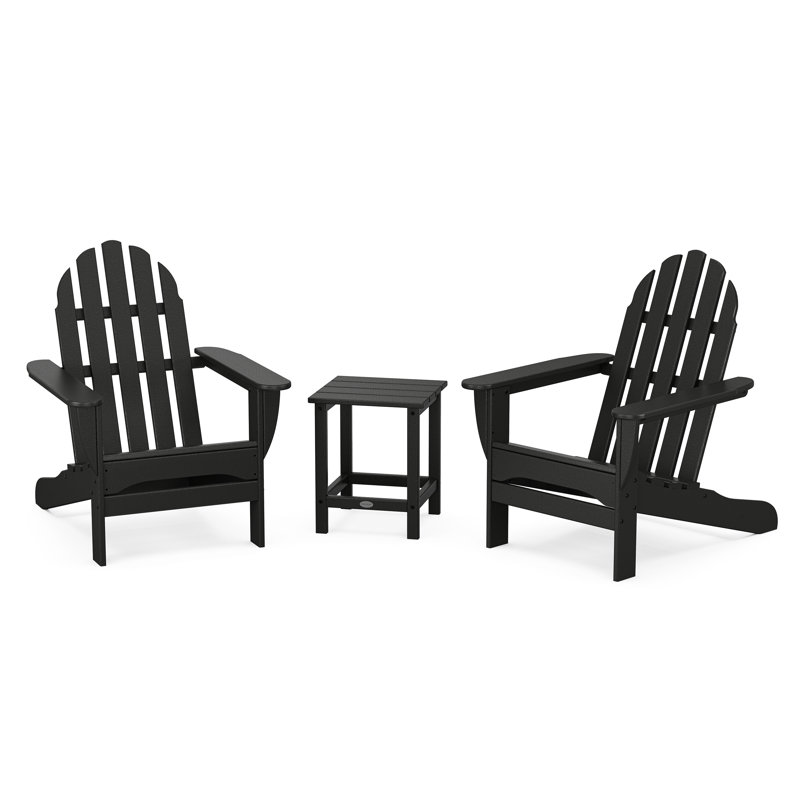 Ensemble 3 pièces Adirondack POLYWOOD x Sol 72 Jamarion, Noir, noir, noir, noir
