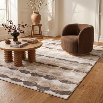 Tapis rectangulaire Kennily avec envers antidérapant