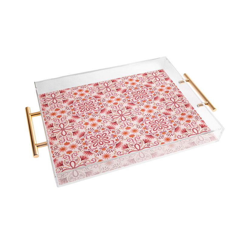 Cassidy Rae Marietta Swiss Cross Remix Acrylic Tray, Floral, Red