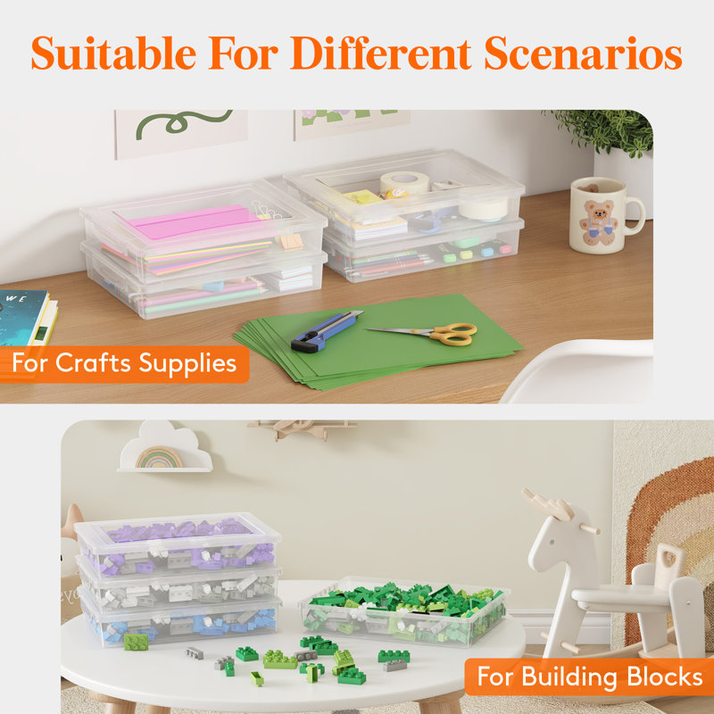 Clear Stackable Plastic Lidded Storage Boxes for A4 Paper