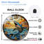 Horloge murale requin vitrail 12 po
