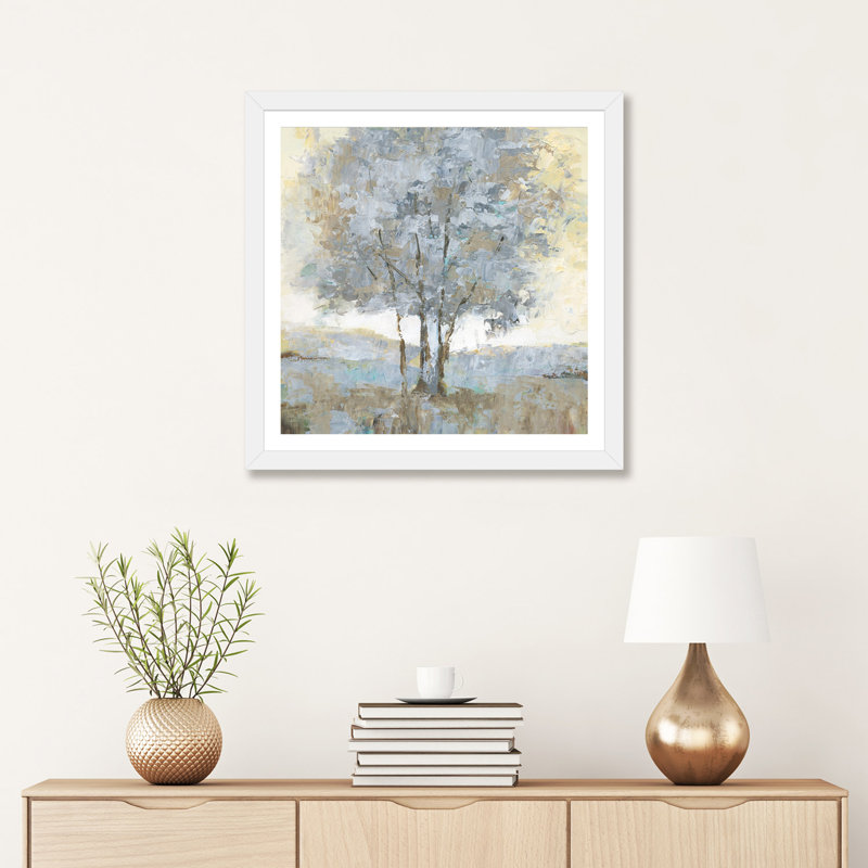 «Soft Sentinel I» - Impression sur papier avec cadre flottant, H 24 po x l 24 po x p 1 po, Papier beaux-arts encadré blanc