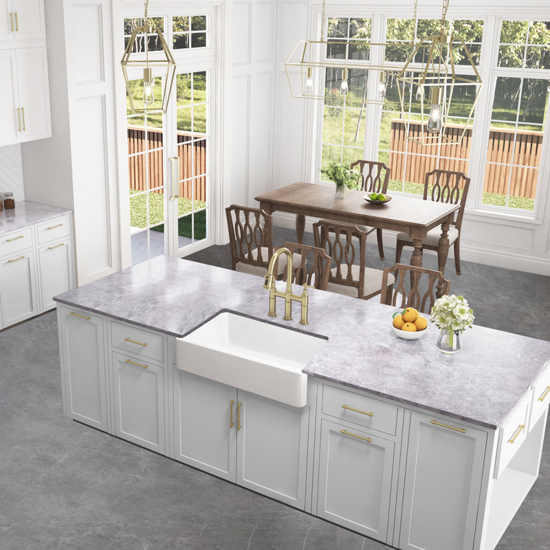 Évier de cuisine DEJIN l 18 po, Blanc, H 10 po x l 18 po x P 36 po