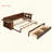 Daybed With Removable Desk, Storage Drawers & Hydraulic Side Table-366229099-366229100