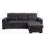 Canapé-lit modulaire réversible en tissu tissé noir 95 po avec porte-gobelet de rangement Toby-1388884614