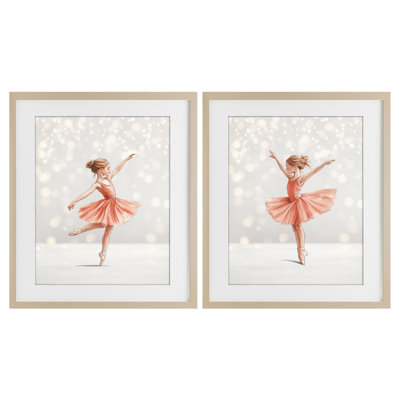 «Dancers In The Light», ensemble de 2 impressions encadrées sous verre, design par Christine Simpson Art