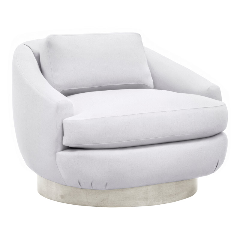 Penrose By Michael Weiss Swivel Barrel Chair, Worthy Snow, Wrenn
