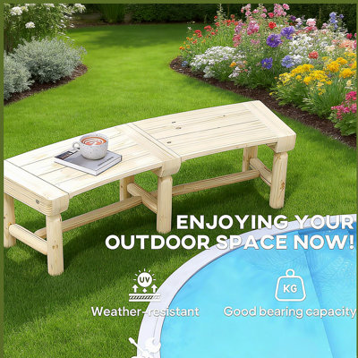 Semicircular Round Outdoor Bench,Wooden Garden Bench