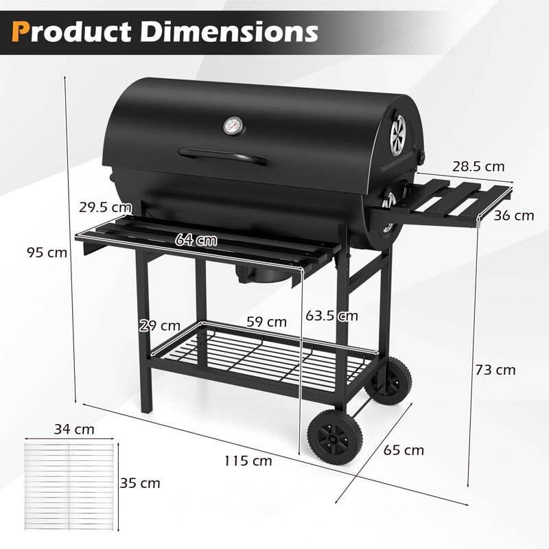 Casart 115cm W Portable Grills Charcoal Grill
