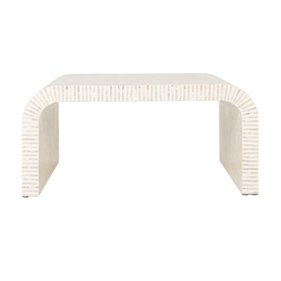 Table basse Ventura en nacre blanche
