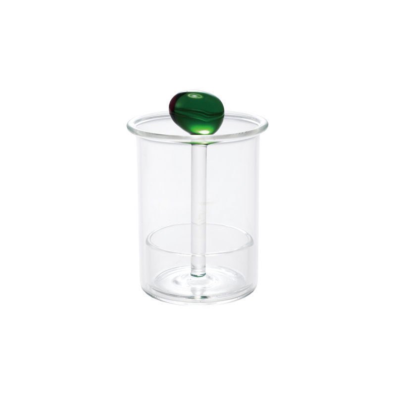 Porte-cure-dents en verre avec motif olive