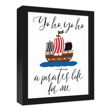 Stupell Decor Pirate Ship Rules Wall Plaque Art, Black