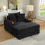 Canapé profond en velours côtelé avec pouf et coussins décoratifs – Canapé moderne et confortable pour se détendre au salon
