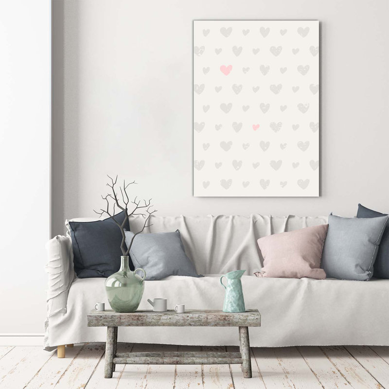 Hearts Background - Wrapped Canvas Print