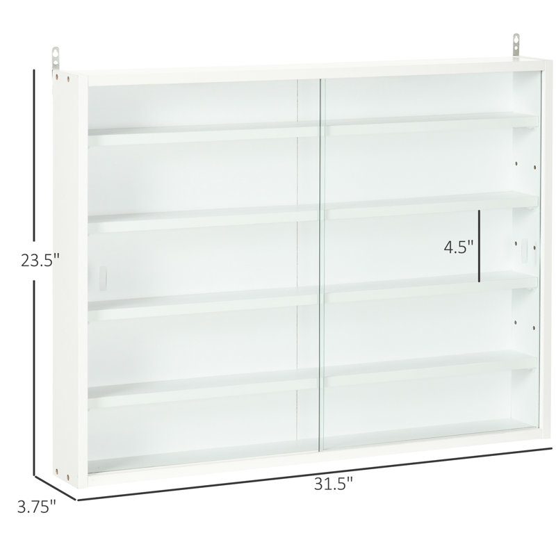 Vitrine blanche à 2 portes avec tablettes réglables