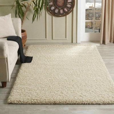 Esterly Ivory White Shaggy Rug
