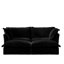2 avec repose-pieds, tissu velours côtelé, salon élégant noir, 2 places, sièges confortables inclus