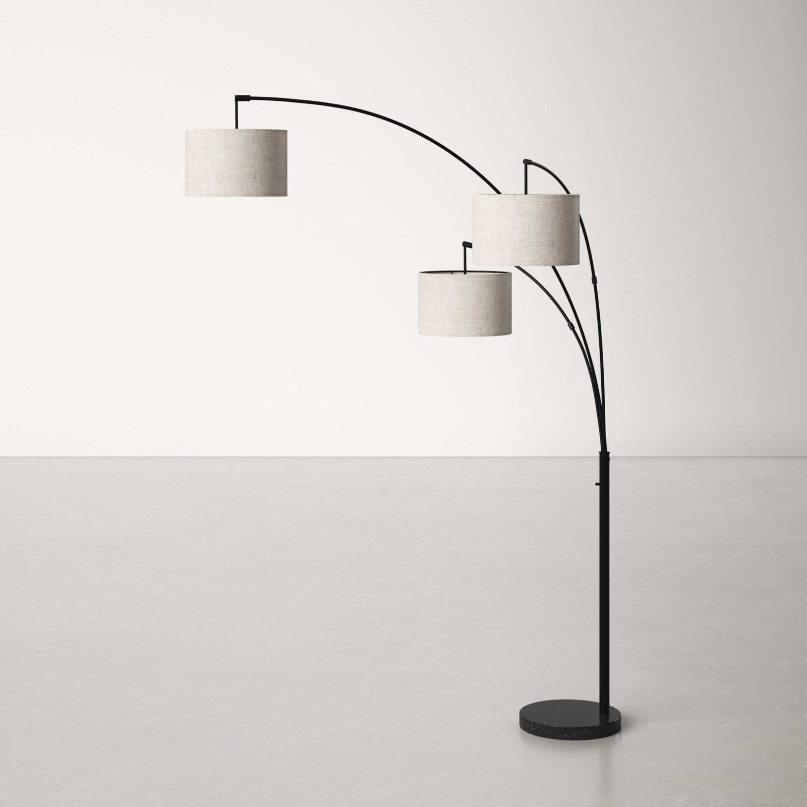 Felice 74'' Floor Lamp, Taupe, Black