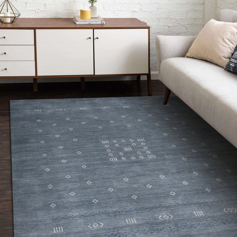 Simi Geometric Indoor Rug, Rectangle 3' x 5', Slate