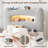 Twin Upholstered Bed Frame with LED Storage Headboard, Charging Station & Drawer, Metal Support, Pink-219753059-219753058