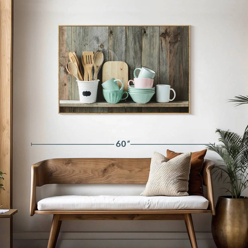 Cuisine, Cadre flottant en bois naturel, 43 po x 29 po