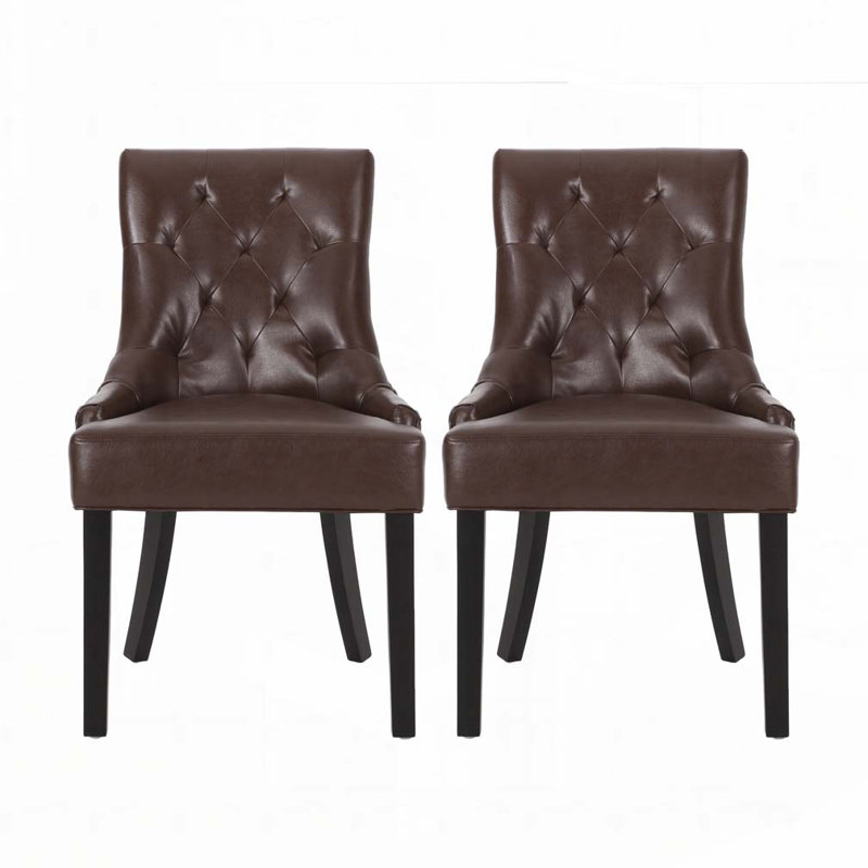 Wood Frame Dining Chairs, Dark Brown