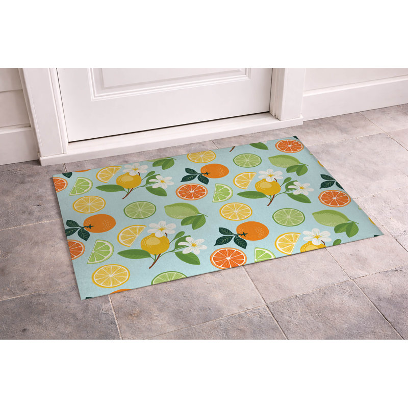 Paillasson Sunny Citrus, Bleu, L 21 po x L 34 po