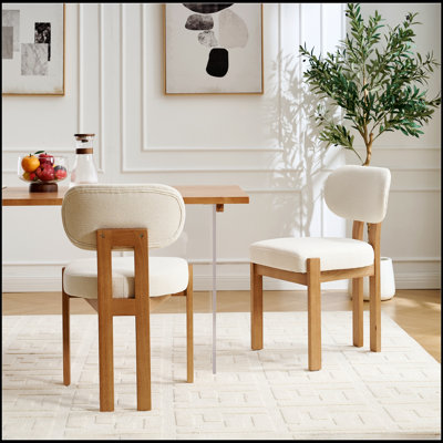 Ensemble de 2 chaises de salle à manger en bois, tissu moderne rembourré, confortable et élégant pour la cuisine et la salle à manger