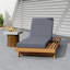 Chaise longue en bois d'acacia avec 4 positions d'inclinaison et coussin gris foncé résistant à l'eau-869207423