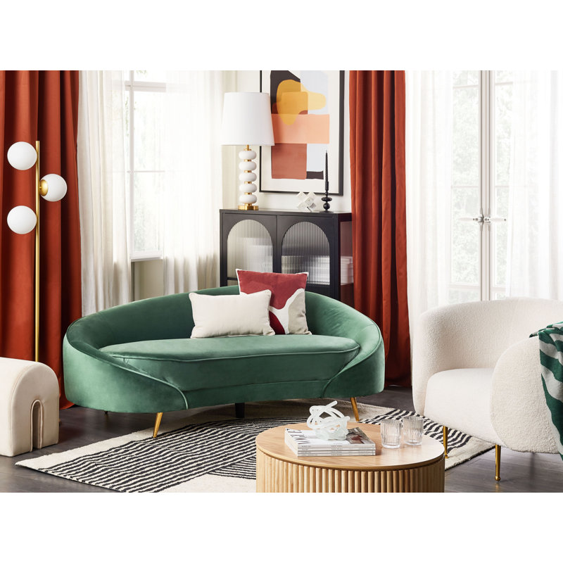 Kabat 3 Seater Velvet Sofa, Green
