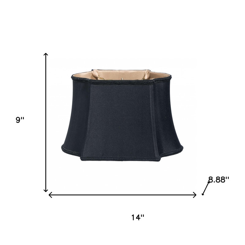 Abat-jour 14 po noir avec doublure bronze, Noir / bronze, H 9 po x l 14 po x P 8,9 po