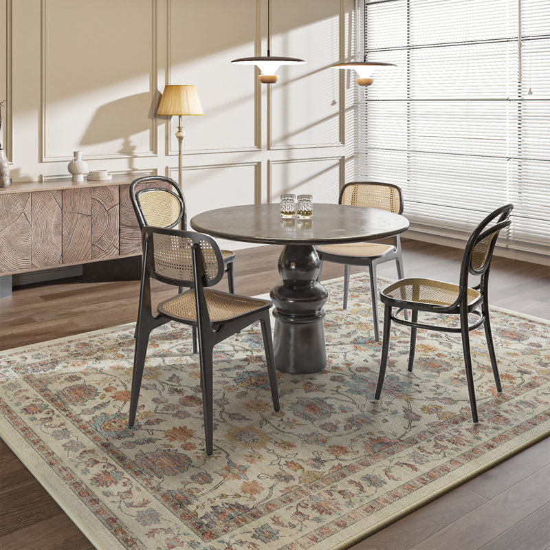 Area Rug Living Room Rugs -Washable Rug Vintage Oriental Distressed Farmhouse Large Thin Indoor Carpet for Living Room Bedroom Under Dining Table Home Office