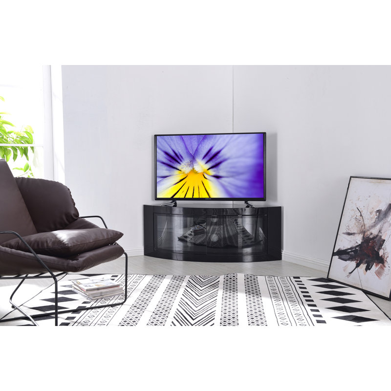 Mun Corner TV Stand for TVs up to 50", Black