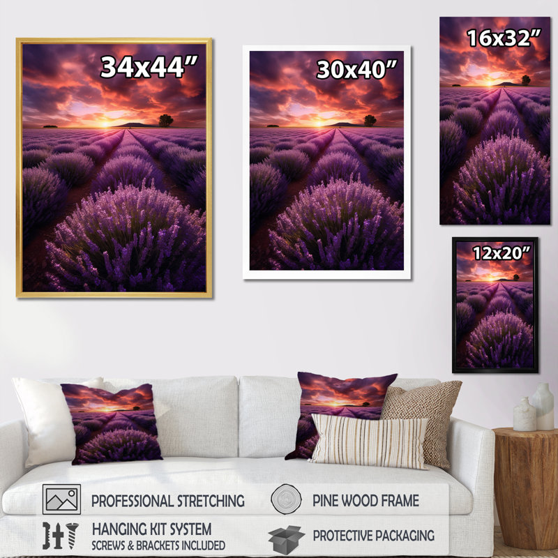 Lavande enchanteresse - impression, Cadre photo noir, H 20 po x l 12 po x P 1 po